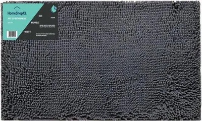 Produktbild von Badematte - 50x80cm - Dunkelgrau Anthrazit - Große rutschfeste Duschmatte Badezimmermatte oder Toilettenmatte