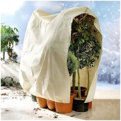 Produktbild von Unyqoos® Atmungsaktive Winterschutz-Haube für Pflanzen, Vlies 85 g/m², Frostschutz bis -10°C, Reißverschluss & Zugkordel, 5 Größen