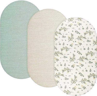 Immagine prodotto di Set di 3 lenzuola elastiche per passeggini Unyqoos® – 100% cotone di mussola, morbido e traspirante, ipoallergenico, con elastico su tutto il perimetro