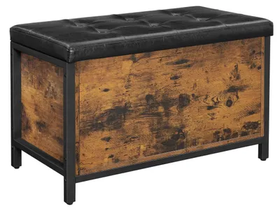 Immagine prodotto di Panca contenitore industriale in legno rustico e