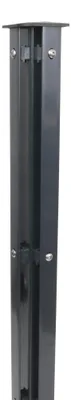 Produktbild von 160cm Stahl Eckpfosten 60 x 60 mm Anthrazit für Zaunhöhe 103cm mit Abdeckleiste