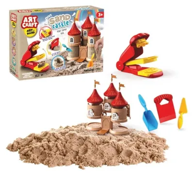 Produktbild von Burg Bausatz aus Sandziegeln mit Ziegelmacher, Burgskelett und 750g Sand