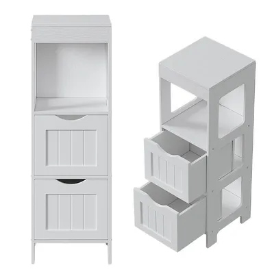 Immagine prodotto di Mobile Da Bagno A Colonna Bianco Con 3 Ripiani In Legno Loft 89 × 30 × 30 Cm