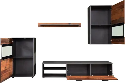 Produktbild von trendteam Wohnen Wohnwand Mango Matera NB/Old Wood NB 246 x 182 x 37 cm