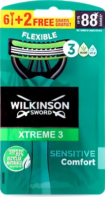 Produktbild von Wilkinson Extreme3 Sensitive Razor 6+2 - Pack of 8