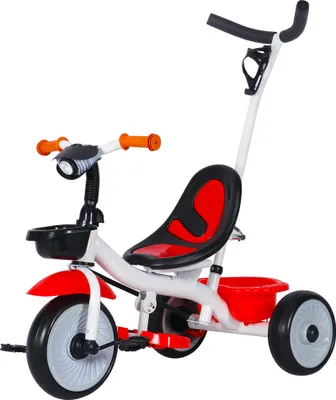 Produktbild von Dreirad Laufrad Kinder Kinderdreirad Kinderfahrrad Fußablage weiß und rot