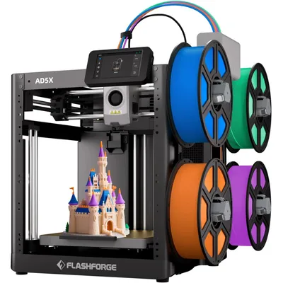 Produktbild von Flashforge Adventurer 5X Hochgeschwindigkeits Multicolor 3D-Drucker mit Touchscreen – Intelligentes Filamentsystem – 4 Spulen – 600 mm/s