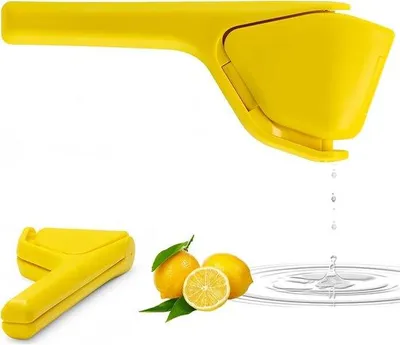 Obrázek produktu pro Odšťavňovač na citrusy – odšťavňovač na citrusy, kvalitní odšťavňovač z odolného ABS, ruční odšťavňovač na citrusové plody a citrony, lze mýt v myčce, odšťavňovač na citrusy (ABS, žlutý)
