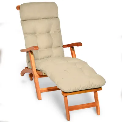 Immagine prodotto di Beautissu Comodo materassino Deckchair, 200x50x8 cm, naturale