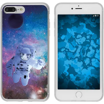 Produktbild von PhoneNatic Case kompatibel mit Apple iPhone 7 Plus / 8 Plus Silikon-Hülle Space Catronaut M5