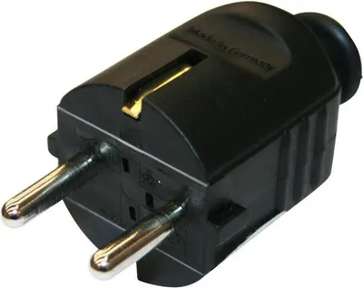 Obrázek produktu pro Schuko zástrčka Schuko zástrčka uzemňovací kontakt 16A 230V černá