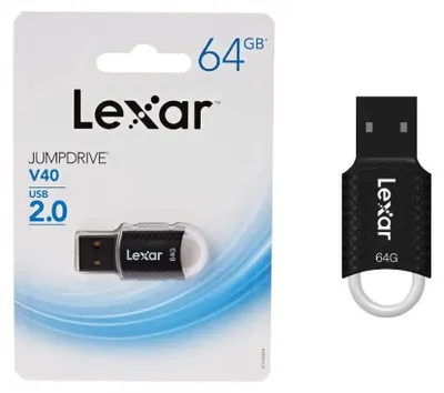 Produktbild von Lexar, USB 2.0 Speicherstick 64GB V40 Kompakt Leicht, Schwarz