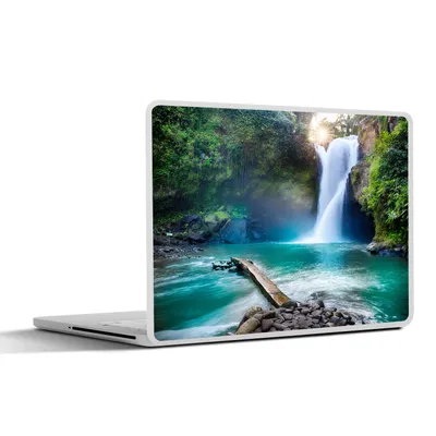 Produktbild von MuchoWow® Laptop Aufkleber Sticker Cover Wasserfall - Steine - Landschaft - Pflanzen - Wasser 25x18 cm - Laptop-Deko