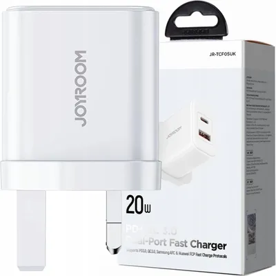 Image de Uk Joyroom Flashseries Charger Jr-Tcf05 20W Usb-A Usb-C - Blanc