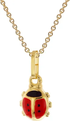 trendor 68248 Glückskäfer Anhänger 333 Gold mit Vergoldeter Silberkette 1