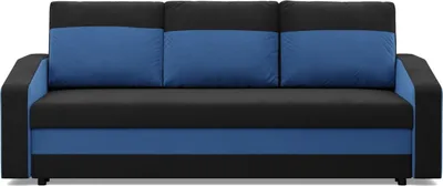 Produktbild von Sofa mit Schlaffunktion ORION, 3-Sitzer Sofa, Liegefläche 200x140cm, Schwarz/Dunkelblau