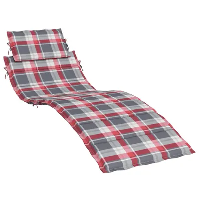 Immagine prodotto di vidaXL Cuscino lettino rosso a scacchi 186x58x4 cm Tessuto Oxford