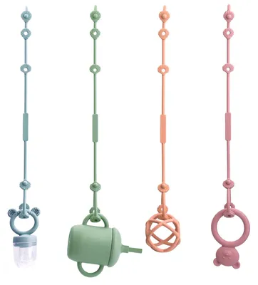 Productafbeelding van Speenkoord fopspeenhouder - Siliconen - BPA-vrij - 51 cm - Speelgoedkoord voor kinderwagen