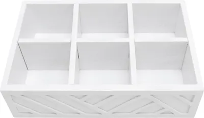 Produktbild von Kaffee-Bar-Organizer, Holzstation für Thekenkapsel, Siruphalter, Teegewürz, 30 x 21 x 8,5 cm, 6 Fächer, Weiß