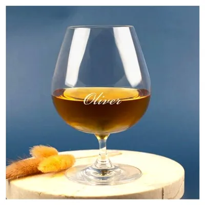 Produktbild von Cognacschwenker mit individueller Gravur – Leonardo Glas 385 ml – Cognacglas mit Namen (Schreibschrift)