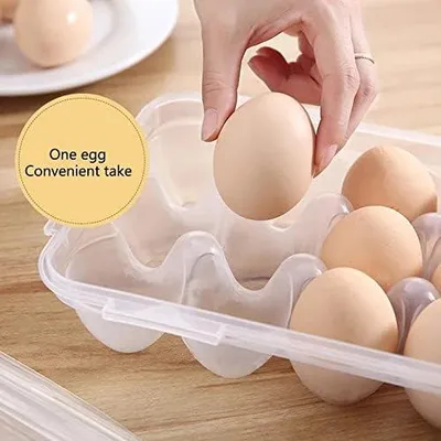 Produktbild von Kühlschrank Eierbox 10 Eier - Eierbehälter Aus Kunststoff, Eierbehälter Eier Transportbox Kunststoff Für Kühlschrank, Küche (Transparent)
