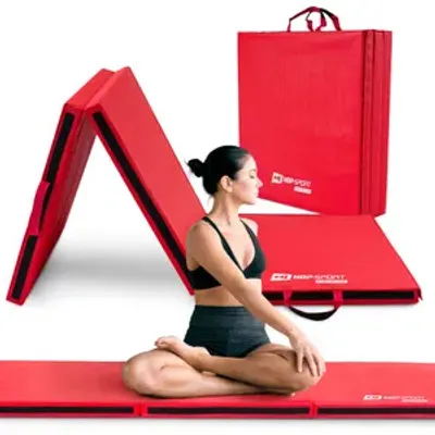 Produktbild von Hop-Sport Turnmatte klappbar Weichbodenmatte Klappbar für zuhause Fitnessmatte Gymnastikmatte - Hart 5cm HS-065FM Rot
