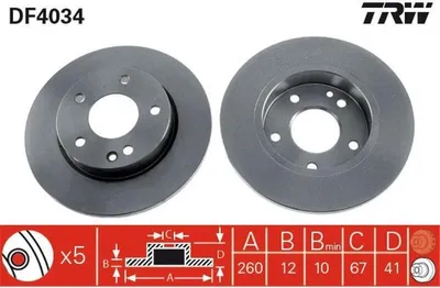 Produktbild von TRW Bremsscheiben (2 Stück) Vorderachse DF4034