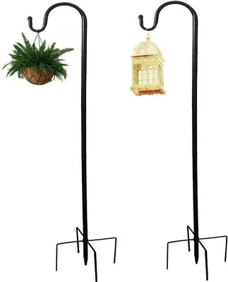 Zdjęcie produktu dla Haczyki ogrodowe Ibenzoa® wykonane ze żeliwa – 96 cm, średnica 1 cm, zestaw 2 sztuki | Wytrzymałe haczyki ogrodowe do donic wiszących, lampionów i dekoracji ogrodu, odporne na korozję