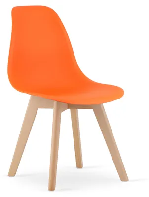 Image de Chaise - Leobert - Kito - Orange/Pieds Naturels - 46 X 54,5 X 80 Cm