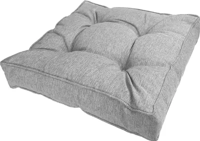 Produktbild von Pokar Sitzkissen Loungekissen Grau 60x60x10 cm Stoff Formbeständig Handwaschbar 30°C bequem hautfreundlich nicht abnehmbar für Rattan-, Palettenmöbel und Bänke Schutz vor Kälte