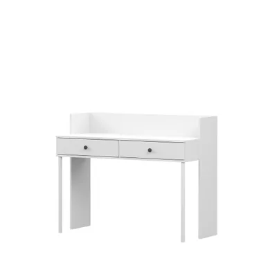 Obrázek produktu pro Toaletní stolek Kosmetický stolek Toaletní stolek 120 cm Bílá/bílá se dvěma zásuvkami a šedými úchyty Olaf 09