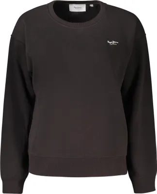 Produktbild von Damen Sweatshirt Schwarz - Langarm, Baumwolle, Rundhals, Logo-Druck