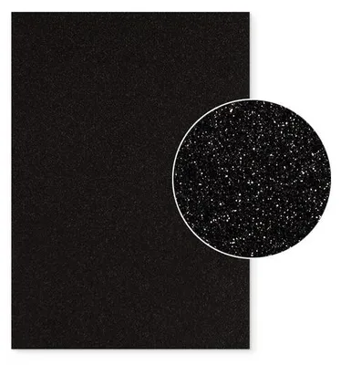 Produktbild von Plottermarie Plotterfolie Mega Glitter für kreative Veredelungen – Plotterfolie für Textildruck, T-Shirts, Baumwolle, Polyester, DIY & Spezialeffekte A4 - 928 Black
