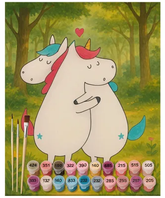 Produktbild von Mr. & Mrs. Panda Malen nach Zahlen Einhorn Mitteilung Design 40 x 50 cm Mit Rahmen - Weiß - Geschenk, malset, Einhörner, Liebe, Spruch, DIY, Valentinstag, Unicorn, set