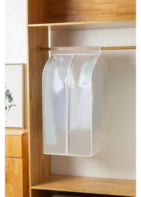 Image de Housse de protection pour vêtements, 60 x 50 x 90 cm, transparente, en PEVA, avec fermeture éclair