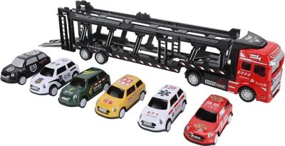 Produktbild von Carrier Truck Toy Model Legierung abnehmbarer Sechs Auto Kinder Transportsimulationsmodellred