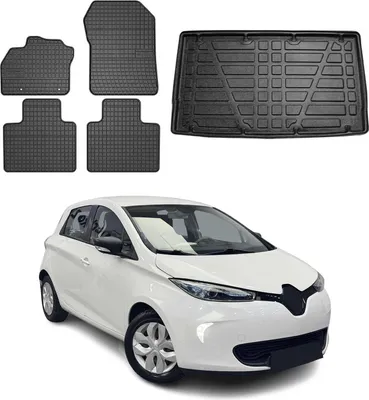 Immagine prodotto di Fußmatten & Kofferraumwanne Set für Renault Zoe 2012-2025 Gummi TPE Schwarz 5x