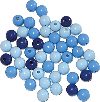 Produktbild von Glorex Holzperle blau mix 6 mm - 118 Stück