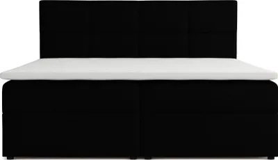 Produktbild von VENASI BETTY Boxspringbett 140x200 mit Bettkästen H2/H3 Matratze SCHWARZ