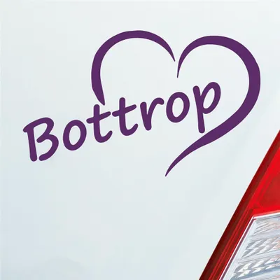 Produktbild von Auto Aufkleber Bottrop Ruhrgebiet Herz Stadt City Love Liebe 13x8 cm Lila Sticker Heckscheibenaufkleber