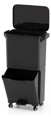 Produktbild von FANTASK 36L Mülleimer auf Rädern, Abfalleimer Küche mit 2 herausnehmbaren Behält