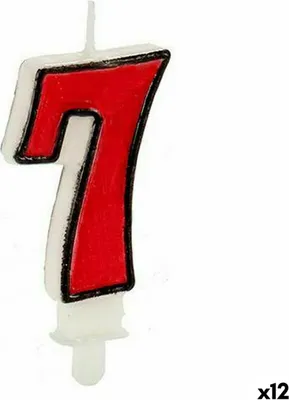 Produktbild von Kerze Rot Weiß Geburtstag (12 Stück)