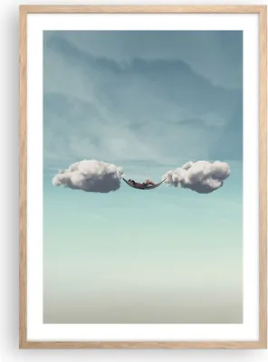 Produktbild von Gerahmtes Poster - Rahmen in heller Eiche - Wolken Hängematte Ruhe - 50x70 cm - Wand Bild - Wanddeko - Wandbilder - Kunstposter - Wandposter - Bilderrahmen - Bilder - Kunstdruck - P2NPA50x70-4373