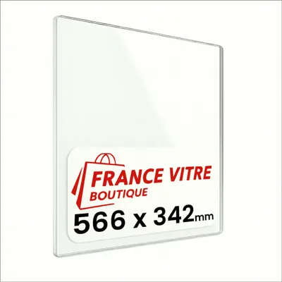 Produktbild von 566 x 342 x 4 mm - Kaminglas - Ofenglas - Ersatz-Kaminscheibe - feuerfestes Glas - France Vitre - 342x566 mm