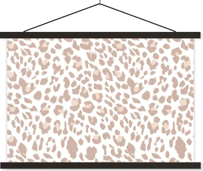 Produktbild von MuchoWow® Textilposter Panther Druck - Pastell - Flecken 90x60 cm mit schwarzem Rahmen - Aufhängungssatz