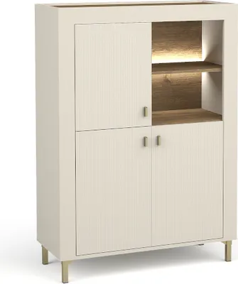 Produktbild von Minio, Bücherregal "ASSO 5", mit LED-Beleuchtung, Regal, Kasmire Farbe / Whisky Eiche