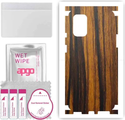 Produktbild von apgo Rückseite + Seiten Schutzfolie, Skin, kompatibel mit OnePlus 8T, Hinten Displayschutzfolie aus Vinylfolie, kratzfest, einfache Montage - Tigerwood