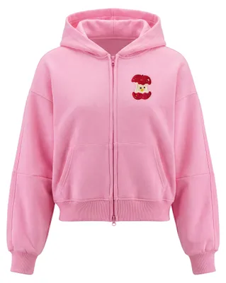 Produktbild von Damen Hoodie mit praktischem Reißverschluss und kuscheliger Kapuze, rosa, Größe S