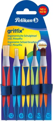 Produktbild von Hamelin GmbH Pelikan griffix® Pinselset für die Schule mit Pinselband, 5er Set