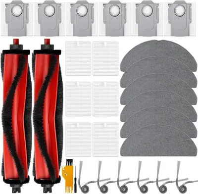Produktbild von PromoHome® 26-teiliges Zubehörset für Roborock Q7 L5+/M5+ Staubsauger - Ersatzset mit Hauptbürsten, Filtern, Seitenbürsten, Wischmopps und